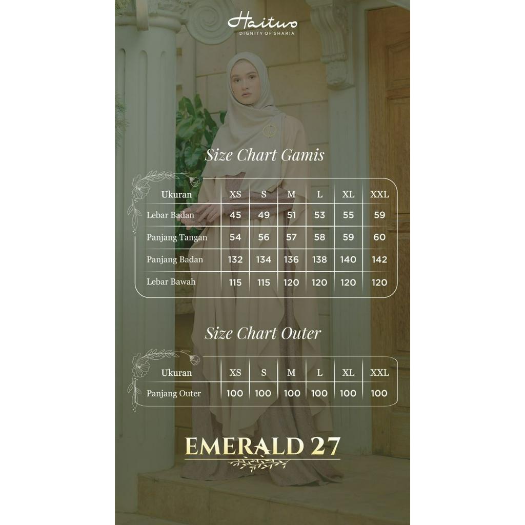 Haitwo Emerald 27 Bahan Jacquard Janoa mix Diamond Dress Syar'i Fashion Muslimah Modern