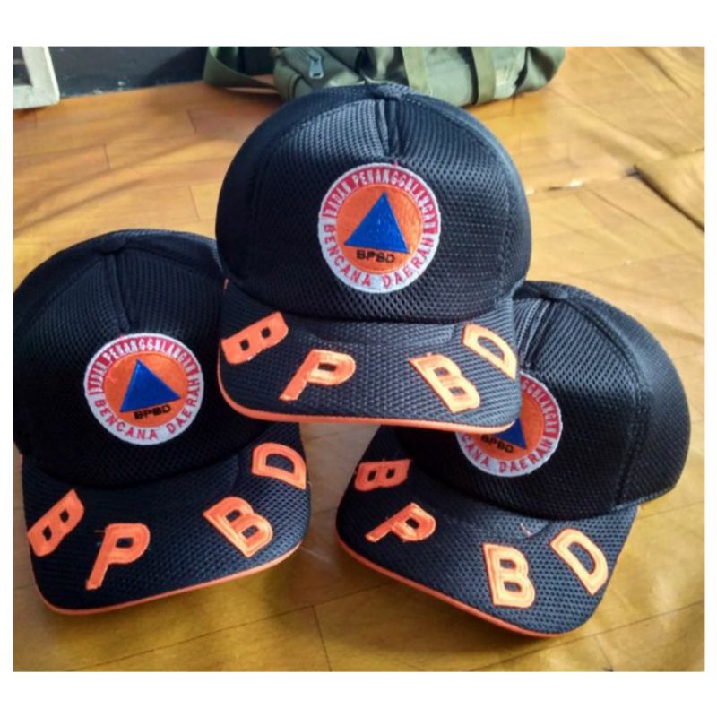 Topi BPBD jala hitam - Topi Jala BPBD Orange