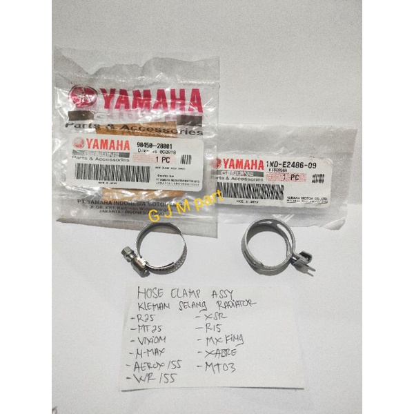 HOSE CLAMP ASSY KLEMAN PENJEPIT SELANG RADIATOR R15 VIXION XSR WR155 R25 MT25 XABRE JUPITER MX KING 