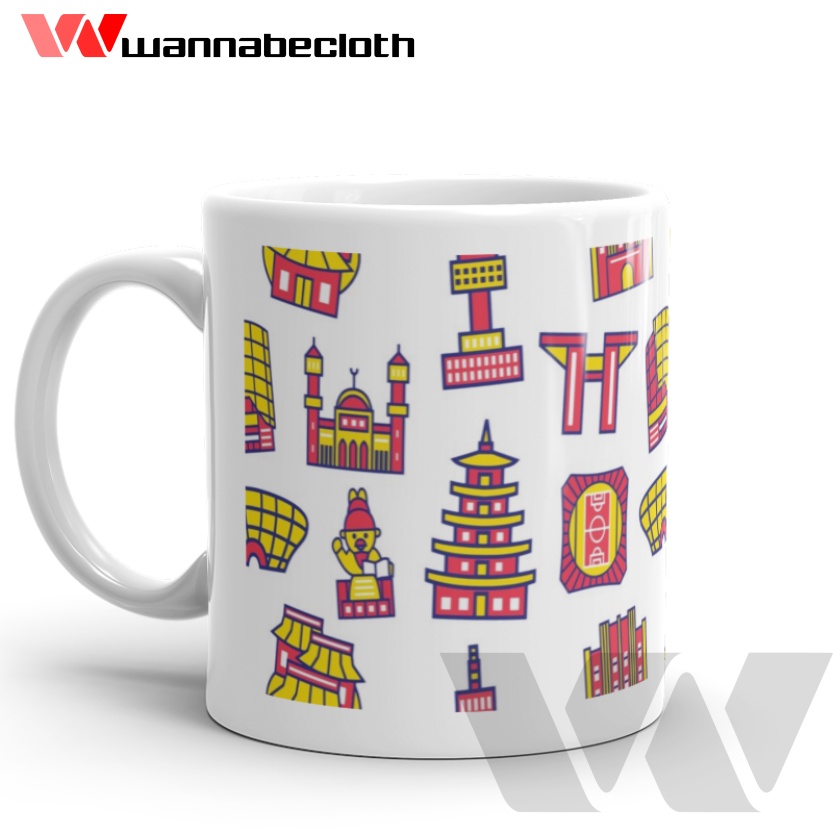 Mug Korea Gelas Korea Cetak Mug Custom Kado Gift Hadiah Souvenir Mug Seoul Mug Korea Art v1