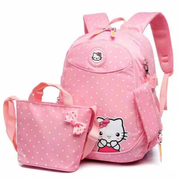 Tas Sekolah Anak Perempuan  - Tas Gendong Karakter Kartun Hello Kitty - Tas Ransel Anak Murah