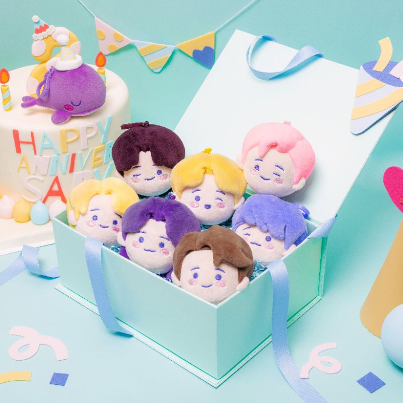 OFFICIAL BTS TINYTAN FACE WHALE KEYRING ANNIVERSARY 2 YEAR