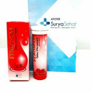 Ferospat Effervescent 1 tube isi 10 tablet effervescent rasa strawberry