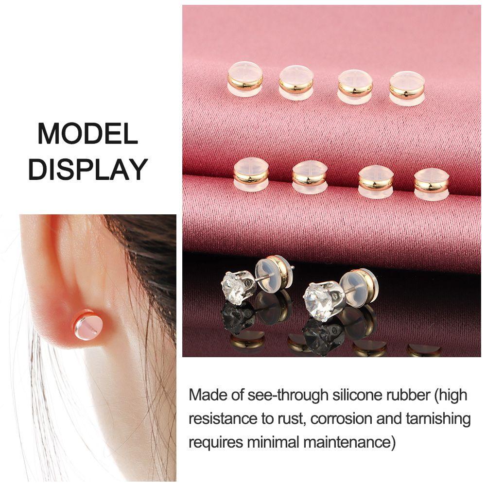 Suyo 10Pcs Karet Telinga Belakang DIY Ring Earring Studs