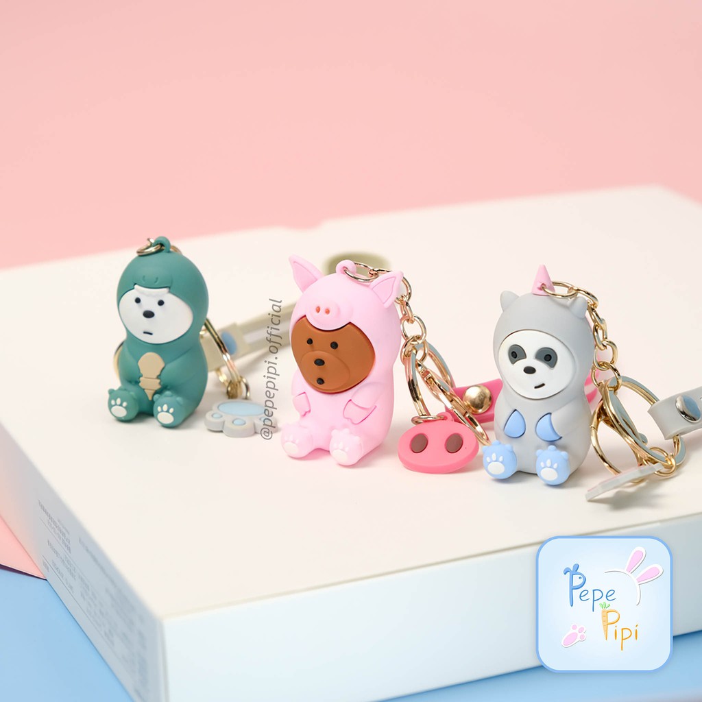 Gantungan Kunci WBB/We Bare Bear Kostum Ganci Tas Keychain