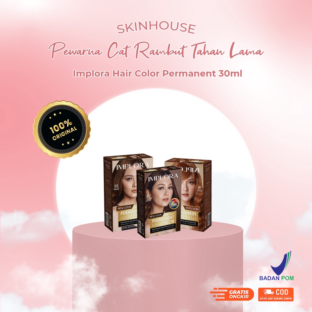 Skinhouseid Implora Hair Color Permanent 30ML Pewarna Cat Rambut Tahan Lama Original BPOM