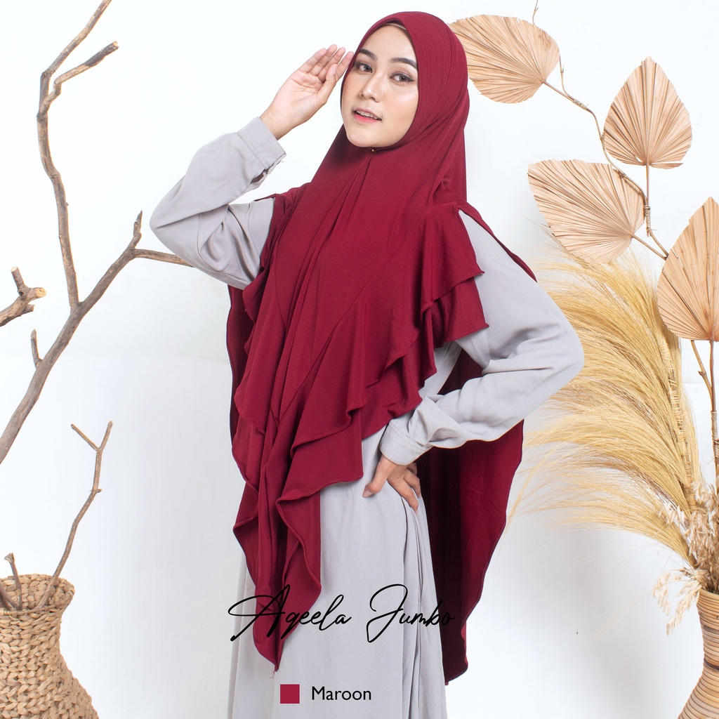 Jilbab Khimar Jumbo Hijab Syari Kerudung Instan Aqeela-2