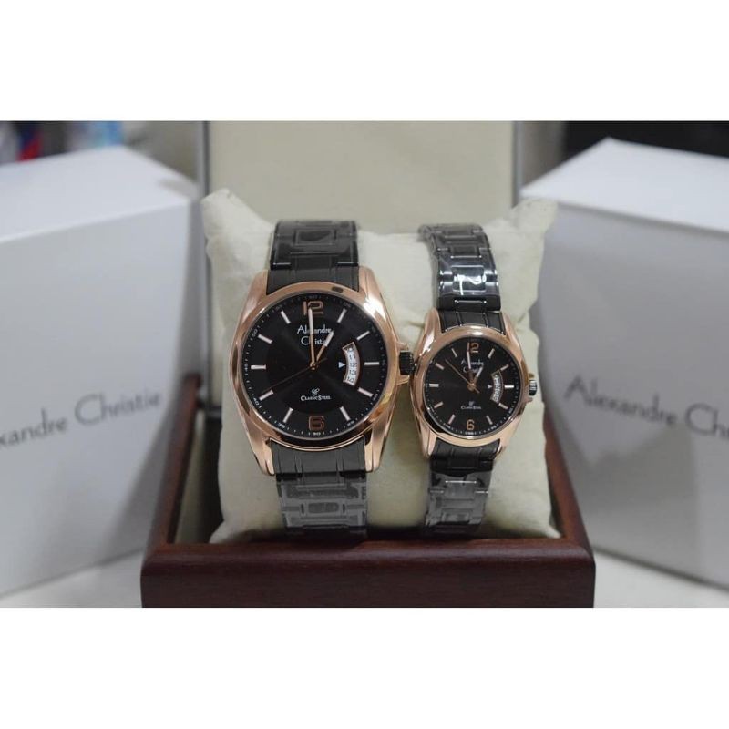 Alexandre Christie AC8289 Black Rosegold // AC 8289MD // Jam Couple AC 8289LD