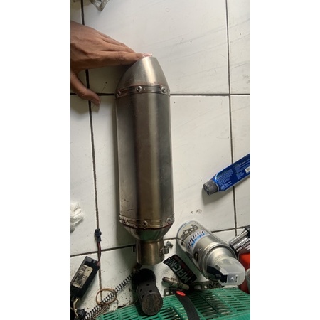 knalpot ninja 250 fi inlet 51 magna exhaust model akrapovic second ori mulus