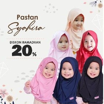 Syahirakids / Jilbab Pastan (tidak termasuk flower crown) / hijab anak /hijab baby /hijab instan ana