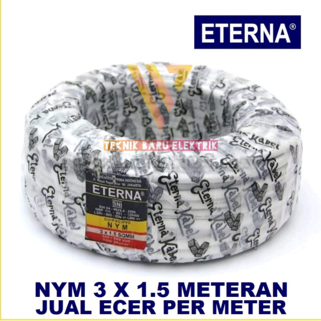 ETERNA KABEL NYM 2X1.5 3X1.5 2X2.5 3X2.5 KAWAT TEMBAGA PER METER - GROSIR - SNI LMK ORIGINAL