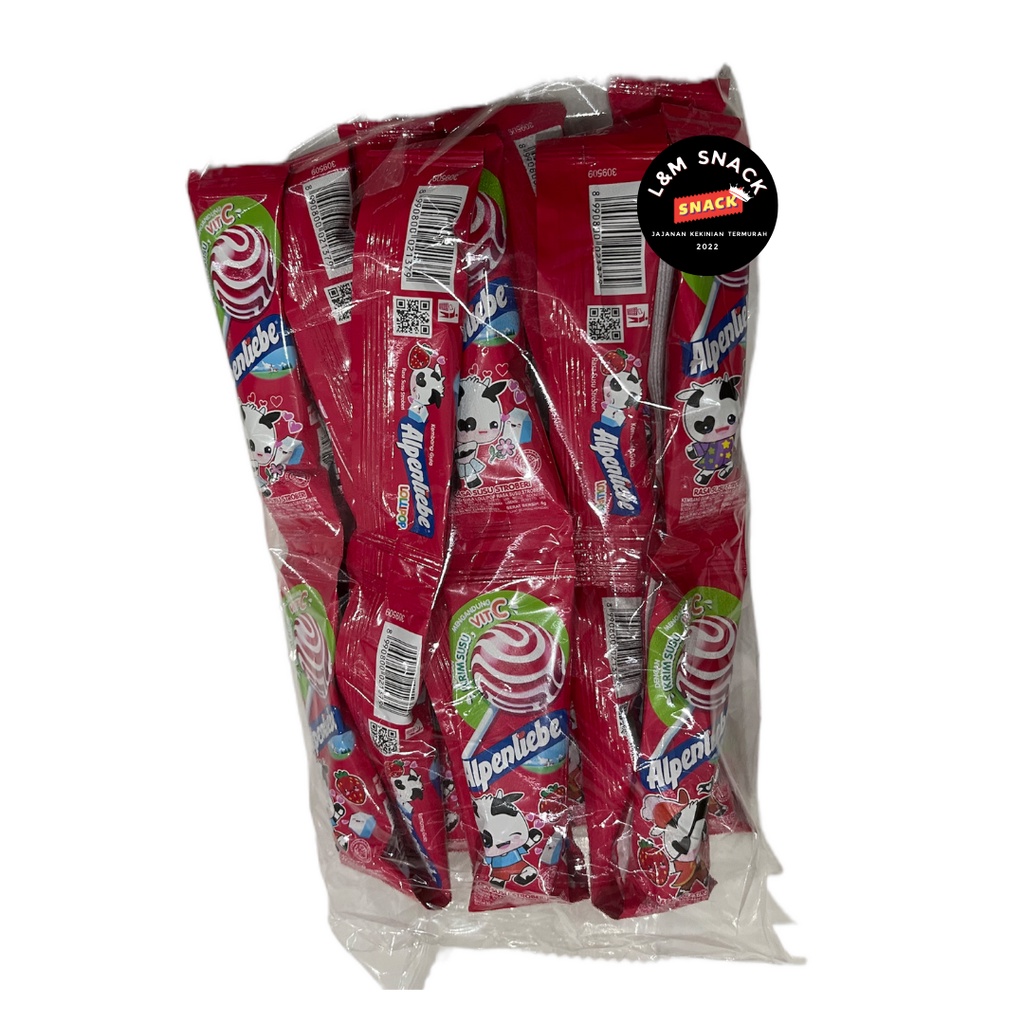 Permen Lolipop Alpenliebe 3 Rasa Stroberi/Mix Berries/Karamel 1 Pack Isi 36 pcs