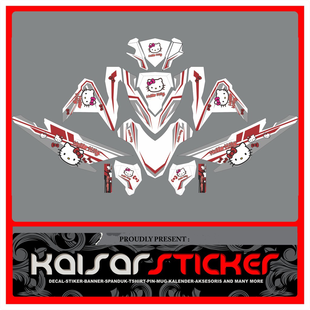 Decal Sticker Motor Full Body Stiker Honda Vario 150 - 125 Esp Full Body Helo Kity Putih