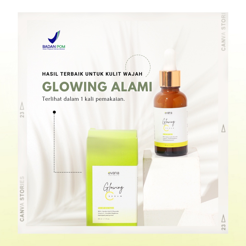 Evana Beauty Care Serum Extra Glowing Terbaik - Glowing C Serum - Serum glowing bpom - Serum wajah g
