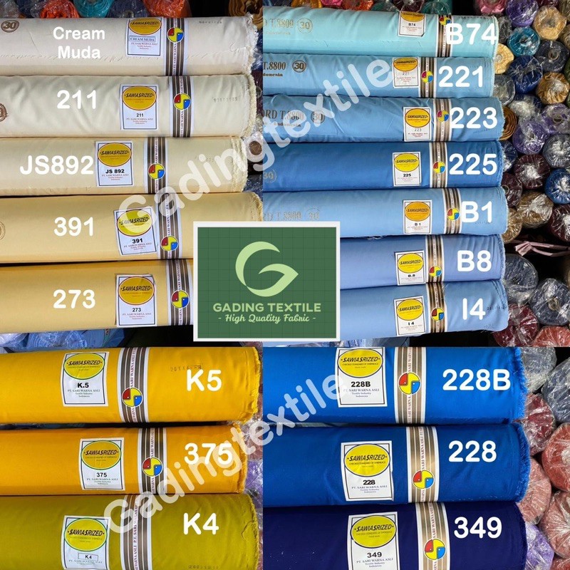 ( per 1 roll ) kain oxford sari warna sariwarna lebar 115 cm bahan baju kemeja hem seragam sekolah kerja dinas PDH PDL masker kerudung craft gamis koko tunik kaftan dress