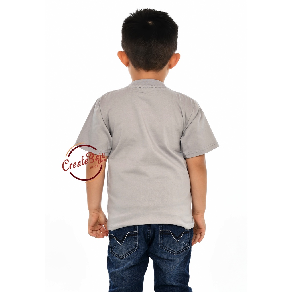 KAOS ANAK POLOS MURAH 1-7 TAHUN ABU BAJU ATASAN ANAK LAKI POLOS BAHAN KATUN LENGAN PENDEK