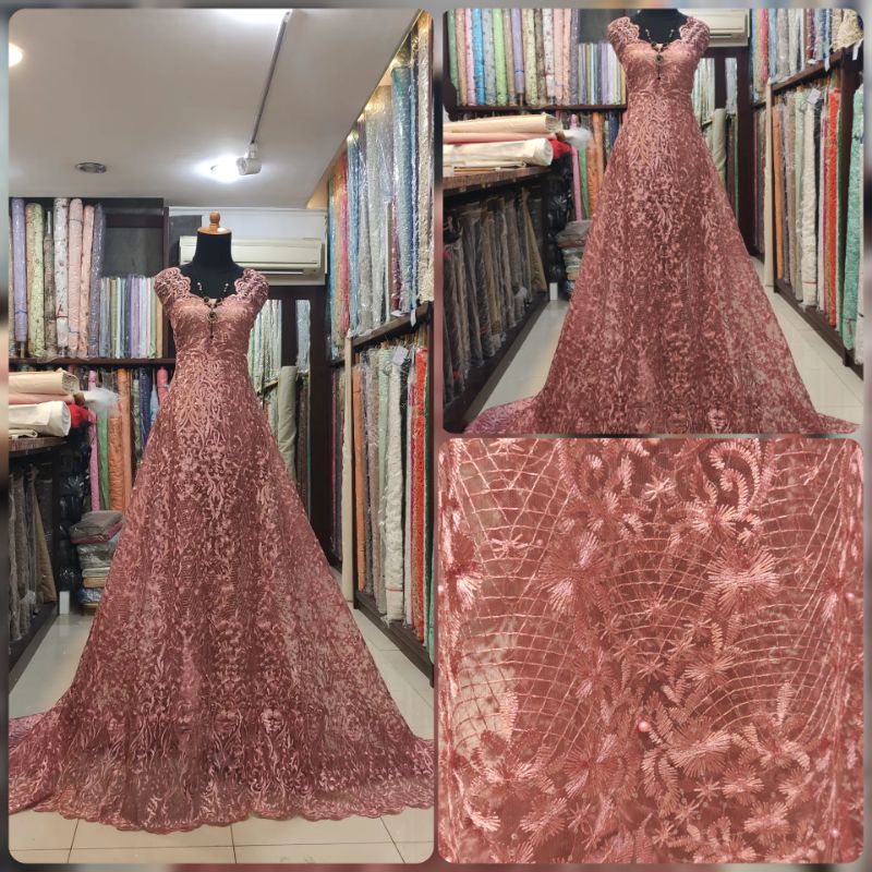 Kain Brokat Tile Isadora Premium Promo