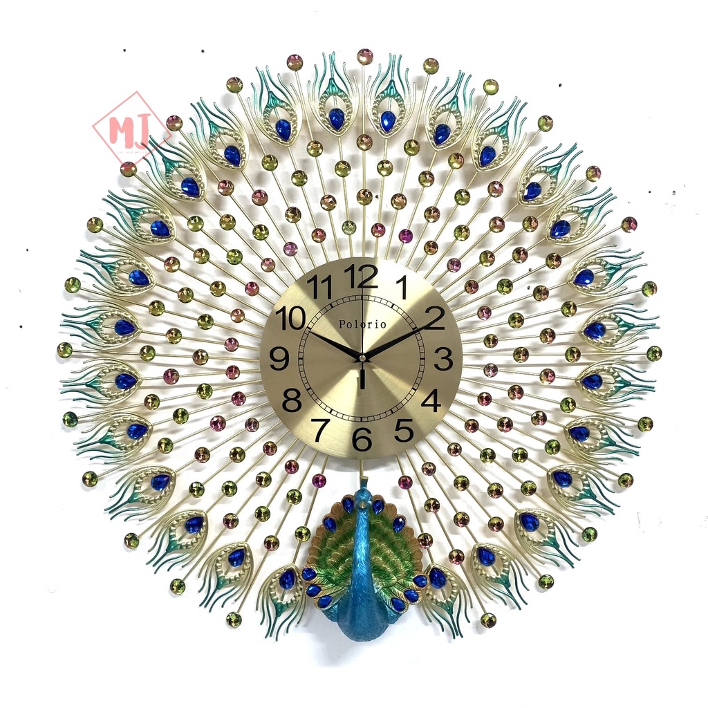 [PROMO TERBATAS] JAM DINDING MERAK TYPE A16/JAM MERAK/JAM DINDING/hiasan dinding/dekorasi rumah/furniture/jam dinding polorio/jam polorio/pajangan dinding/jam dinding mewah/jam dinding unik-Unit Jam Merak A16