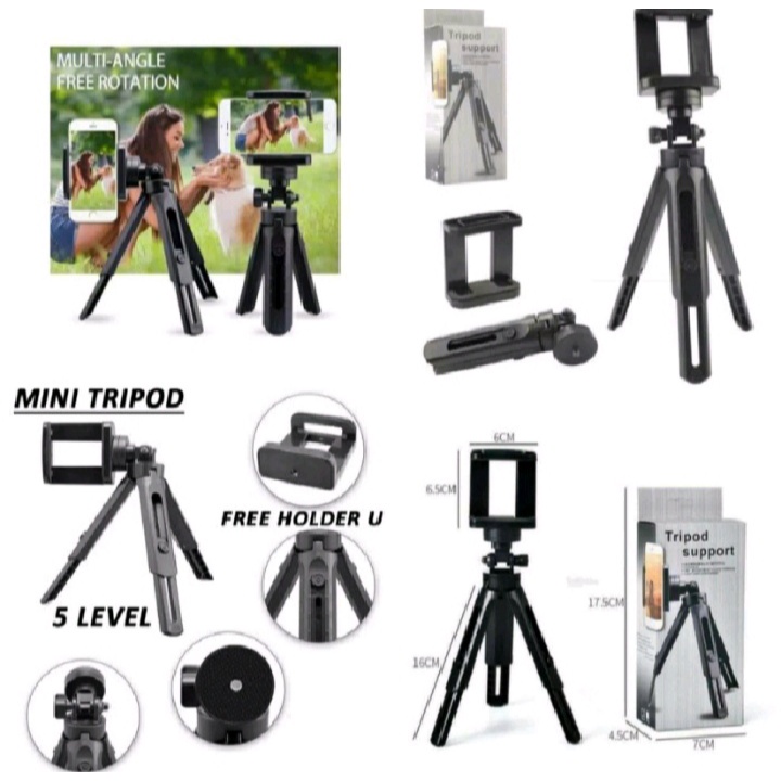 Tripod Mini Support HD-30 Phone Holder Folding Mini Stand Hp Selfie Bracket - Tripod Mini Suport with Smarthphone Holder