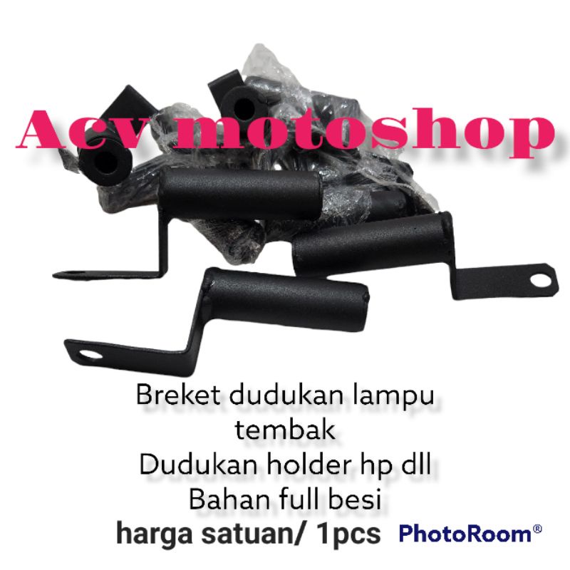 Breket Lampu Tembak Dudukan Holder HP untuk semua jenis motor spion