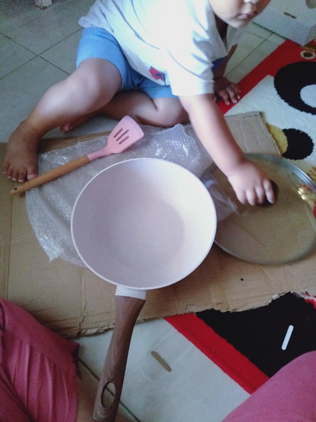 Bolde Super Pan Wok ( Wajan ) 26 Cm + Lid Tutup Kaca, Granite Beige Series