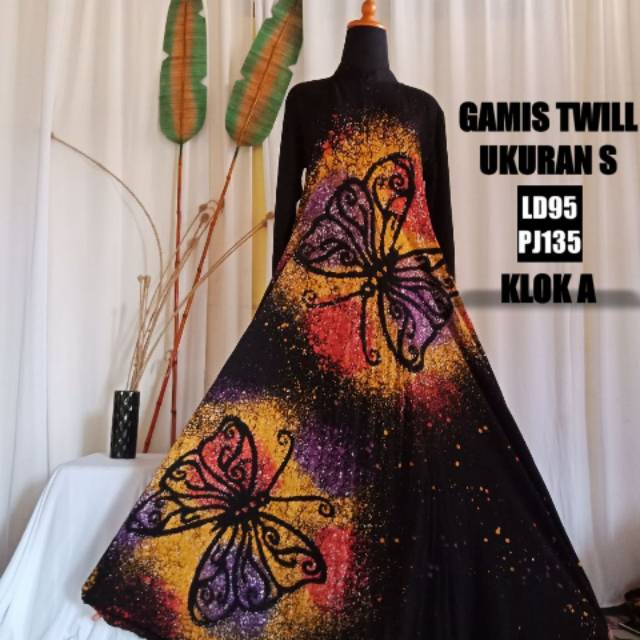 Gamis Twill murah, Gamis Twill Ori Batik Pekalongan, Gamis Batik Pekalongan