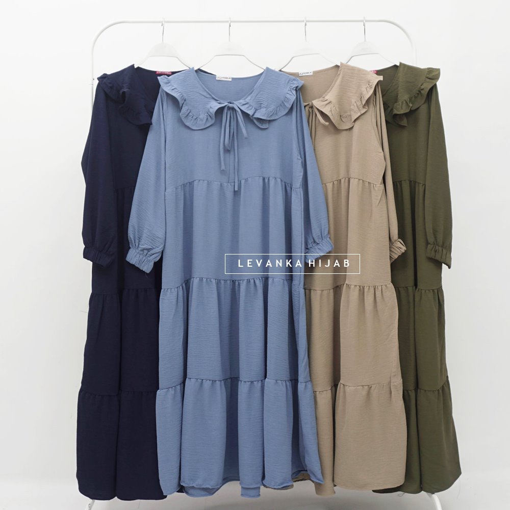 Midi Dress / LIVI Dress bahan Crinkle Airflow