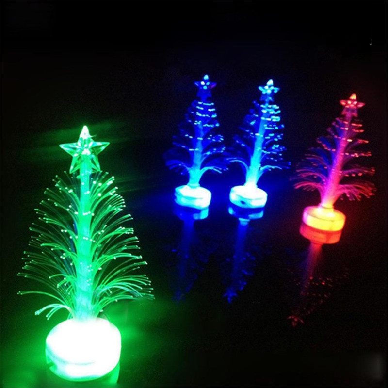 {LUCKID}Colorful LED Fiber Optic Nightlight Christmas Tree Lamp Light Children Xmas Gift