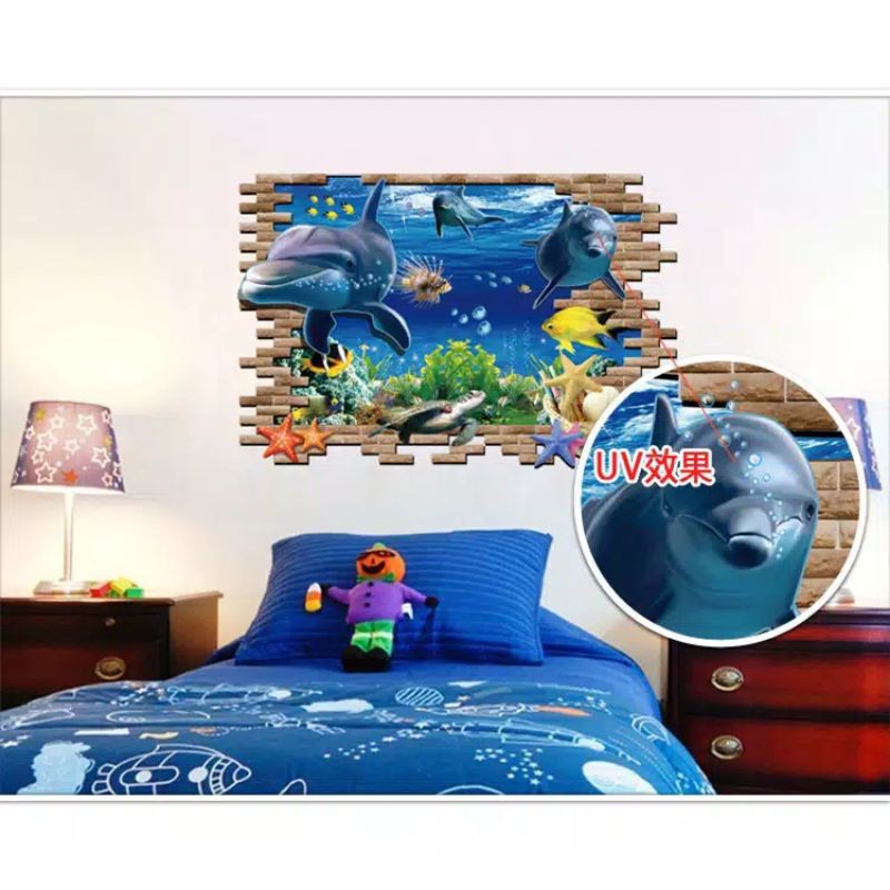 Wall Sticker 3d Lumba Lumba Stiker 3D dekorasi Rumah Stiker Dinding 3D