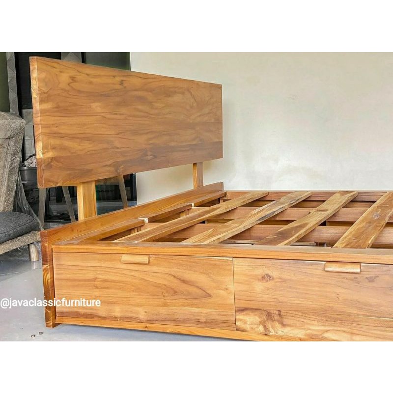 1 SET TEMPAT TIDUR DIPAN MINIMALIS KAYU SOLID TEBAL LACI 6 DIVAN JATI TUA VINTAGE RANJANG CUSTOM RETRO MURAH WARNA NATURAL UNTUK ANAK DAN DEWASA UKURAN 120,160,180 NOMOR 1 2 3-3
