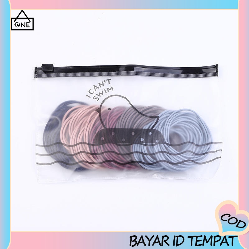 100Pcs Karet Rambut Elastis Gaya Korea untuk Wanita COD A one