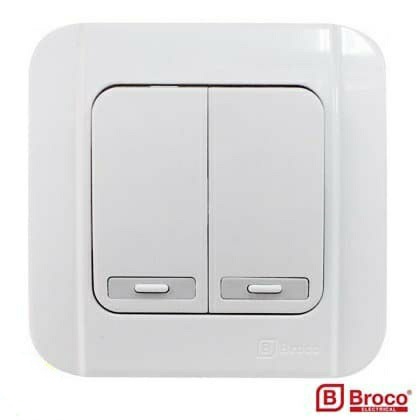 (BROCO) SAKLAR ENGKEL 2G GALLEO G162-55S WHITE BROCO