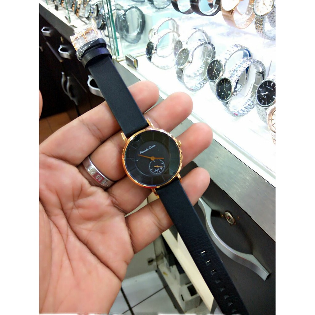 JAM TANGAN ALEXANDRE CHRISTIE WATCH AC 8484 WANITA SECOND BAWAH ROSEGOLD BLACK ORIGINAL