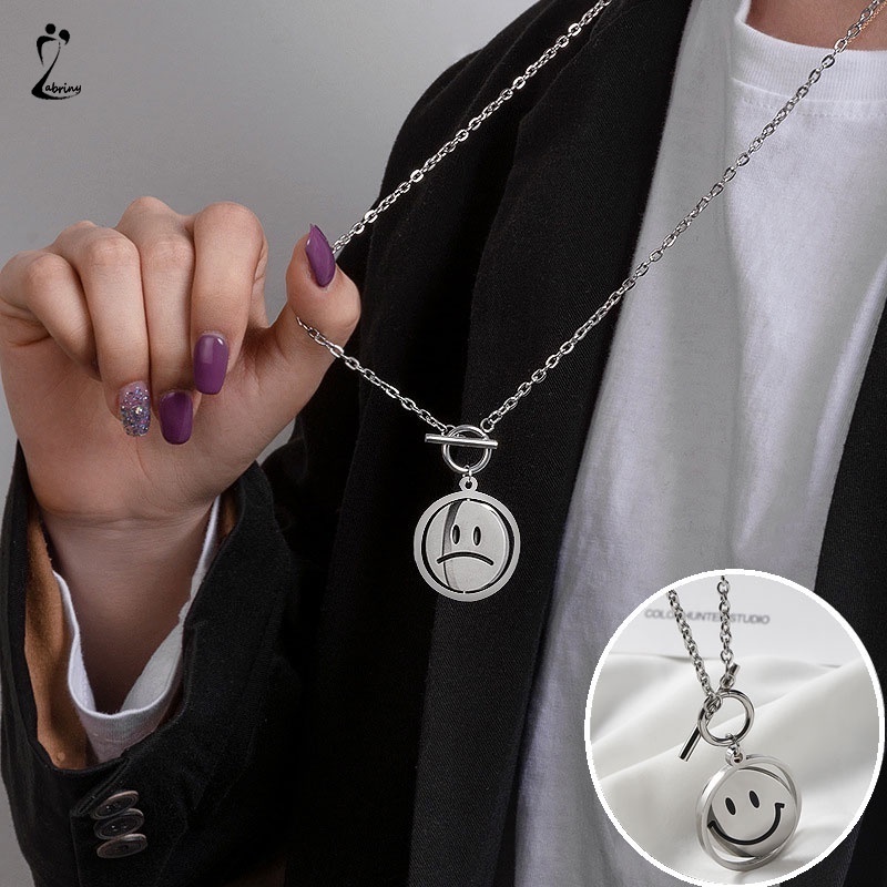 Fashionable Simple Smile Pendant Hip Hop Pria dan Wanita Kalung Z