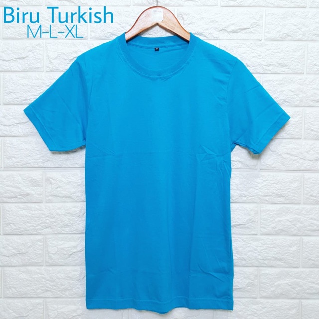 Kaos polos biru turkish