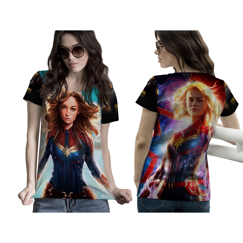 TiniShop - TShirt CAPTAIN MARVEL Wanita 3D FullPrint / Kaos CAPTAIN MARVEL Dewasa /301