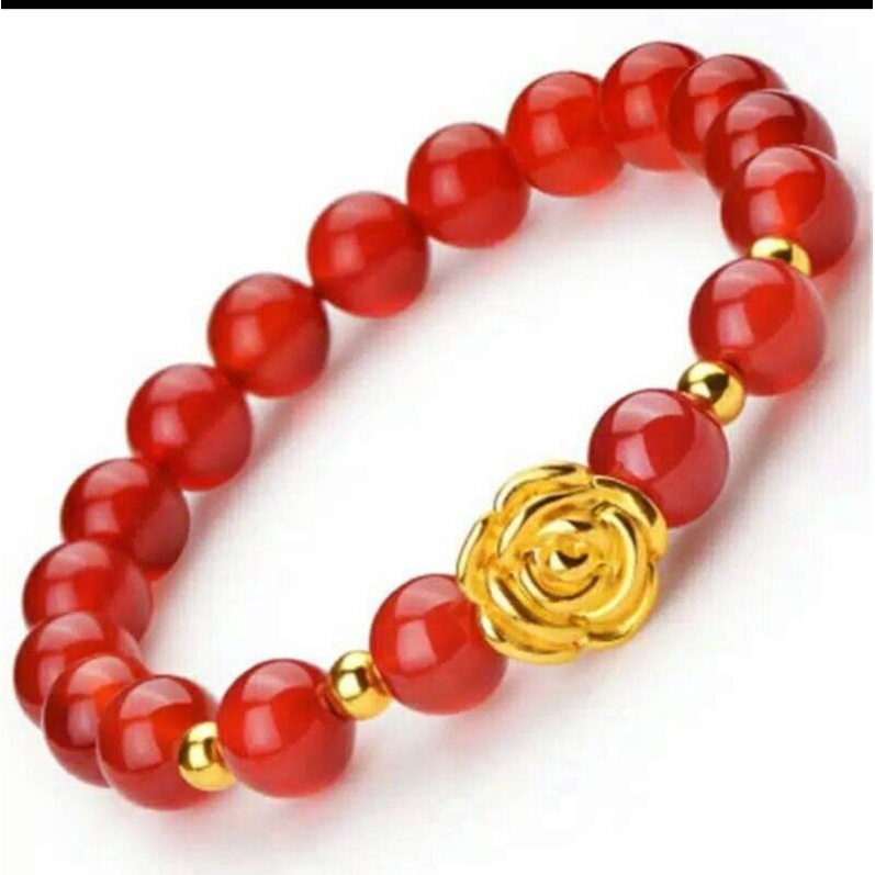 GELANG GIOK COMBI BUNGA/GIOK MERAH.