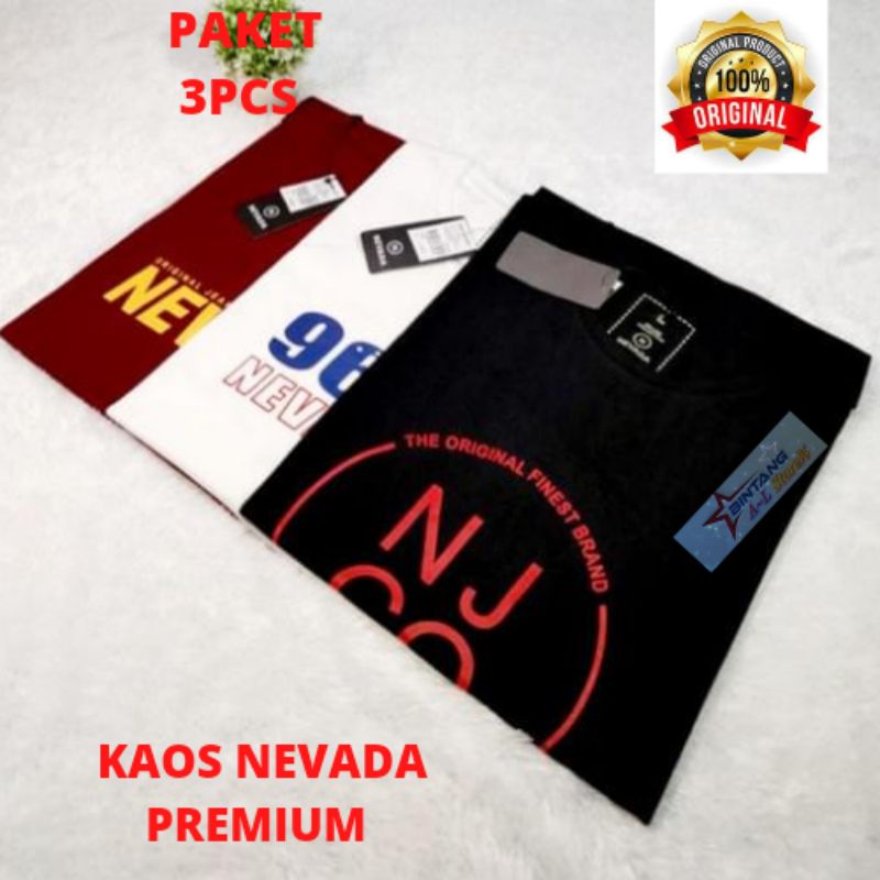 PROMO Kaos Nevada 3pcs 100rb MOTIF RANDOM ACAK, M, L, XL, Big Size VERIAN WARNA | kaos distro | Kaos Nevada pria | 3pcs 100rb motif random acak | kaos pria distro | kaos cowok/ baju Nevada / baju pria distro / Kaos Nevada pria / Kaos pria / baju / Kaos