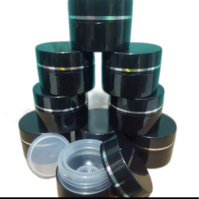 Pot Cream 10Gr Pot Cream 10 Gram PS Hitam List Silver Pot Cream 10Gr Hitam Pot Cream Kemasan Kosmeti