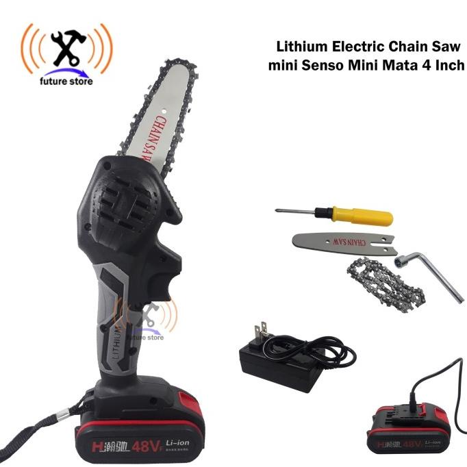 Lithium Gergaji Mesin Listrik Mini Electric Chainsaw Senso Mini Dc48V Termurah