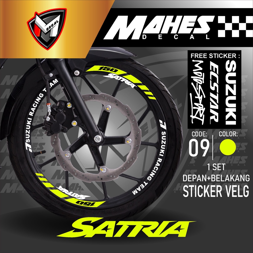 Mahes Decal - Aksesoris Stiker Cutting Sticker List Velg Motor Suzuki Satria Fu 150 Lis Pelek Velk V