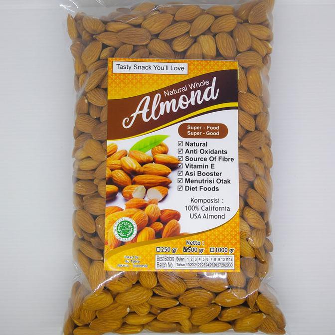 

500gr Almond Roasted Kacang Almond Panggang Kupas Natural Blue Diamond KOMPLIT Kode 850