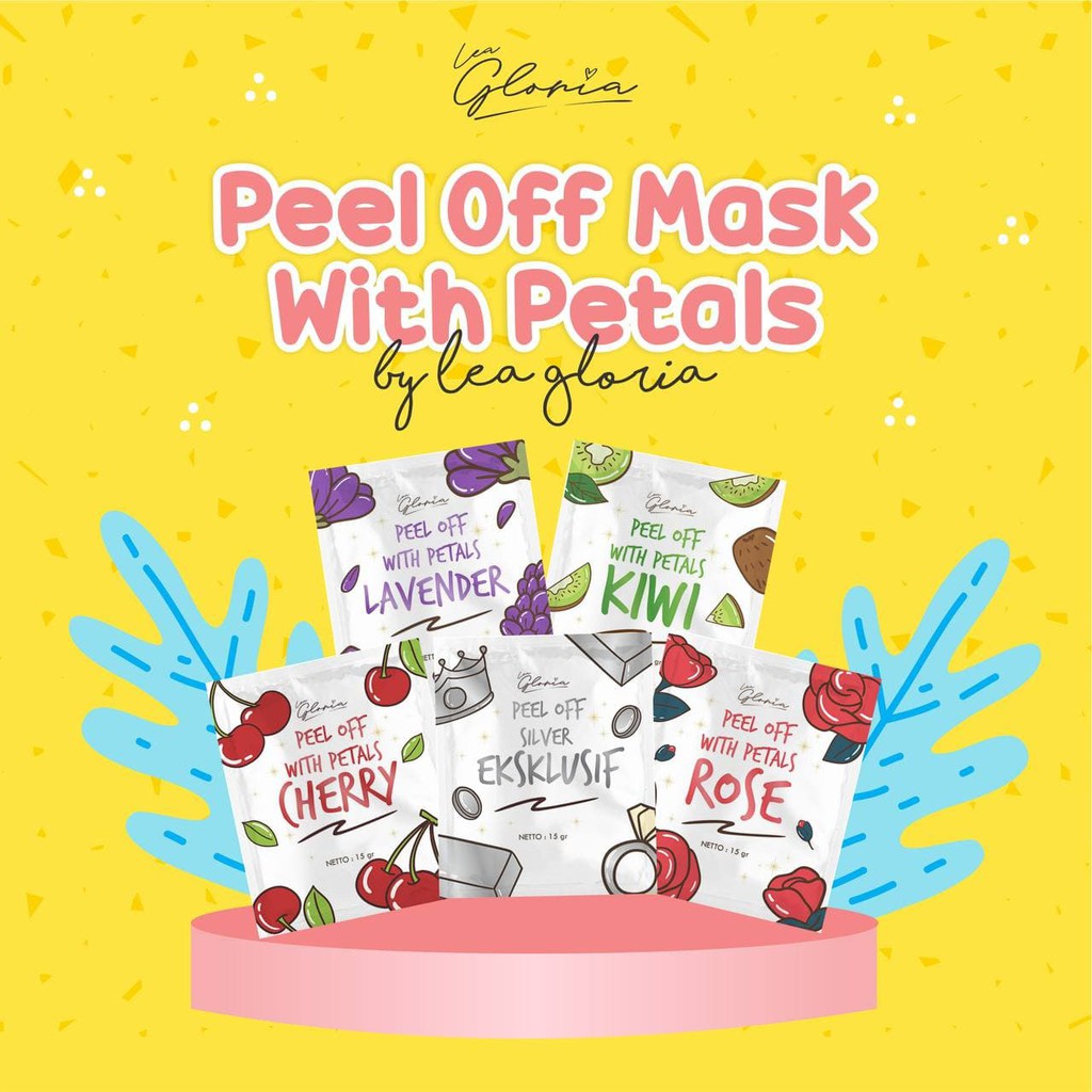 MASKER WAJAH PEEL OFF WITH PETALS BY LEA GLORIA