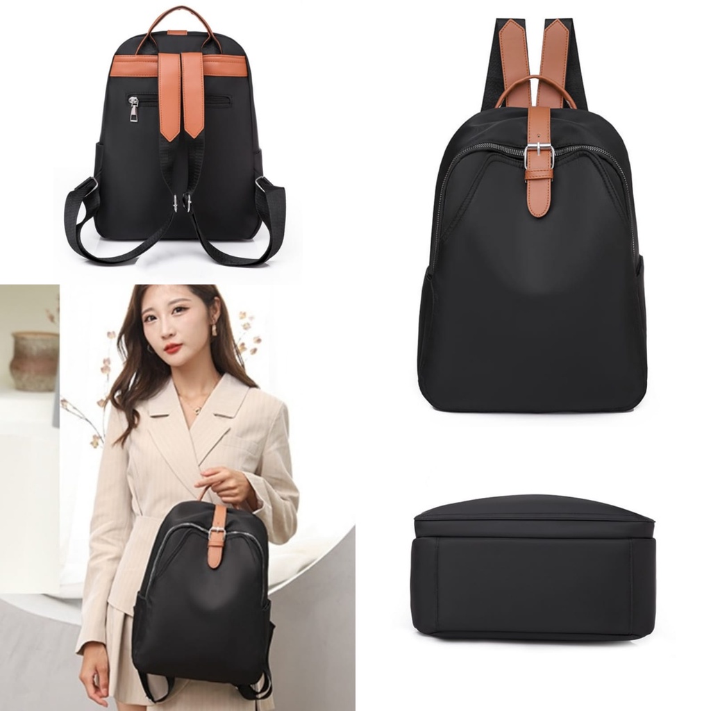 TAS RANSEL WANITA BACKPACK PUNGGUNG IMPORT ANTI AIR HITAM TA577B5 PINERA GENDONG REMAJA CEWEK KEKINIAN SEKOLAH KULIAH KERJA MURAH BATAM PREMIUM