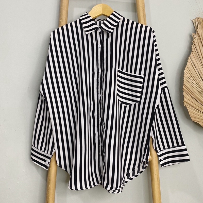 kemeja garis garis kemeja garis hitam kemeja motif garis salur kemeja garis biru