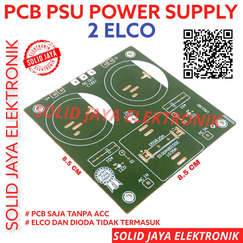 PCB PSU 2 ELCO CAPASITOR KAPASITOR ELKO 2ELCO 2ELKO POWER SUPLY REGULATOR POWER SUPPLY CIRCUIT PAPAN PCB ELCO REG PSU CIRCUIT BOARD PAPAN PCB PSU