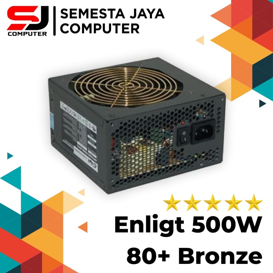 ENLIGHT PSU 500 Watt BlackSilver (Garansi 5 Tahun)