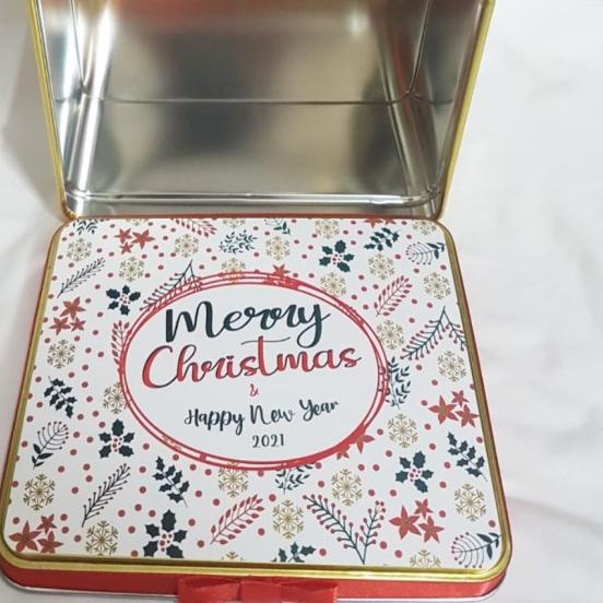 

Kaleng kotak Natal Tema Miscletoe Putih