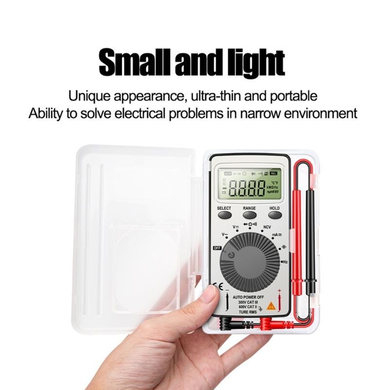 Multimeter Digital 1999 Hitungan Dengan Layar LCD Tanpa Kontak Deteksi Tegangan Otomatis