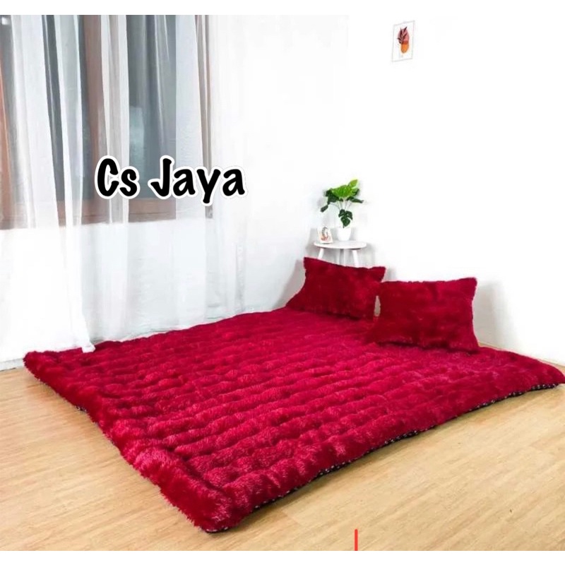 A7 Kasur Gender Bulu Rasfur Warna Polos Uk.140x180x10cm Kasur Lantai kasur Santai Kasur Premium Free 2 Bantal Cantik